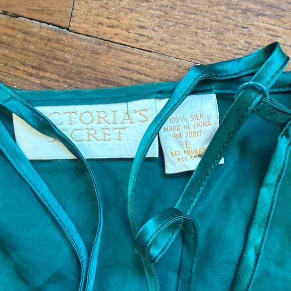 Victoria's Secret Emerald Green Satin Slip Dress - Picture 4 of 6